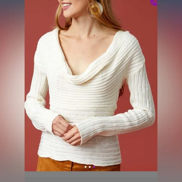 Ivory Off Shoulder Sweater - Picture 2 of 10